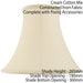 14" Round Bell Handmade Lamp Shade Cream Fabric Classic Table Light Bulb Cover Loops