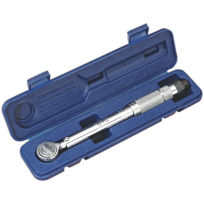 Micrometer Torque Wrench - 3/8" Sq Drive - Flip Reverse Ratchet Mechanism Loops