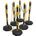 25m Post & Chain Kit - High Vis Black & Yellow - 6 x Posts - Safety Barrier Loops