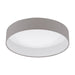 Flush Ceiling Light Colour White Shade Taupe Fabric Bulb LED 18W Included Loops