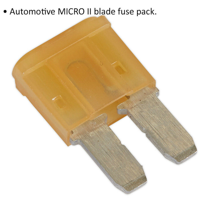 50 PACK 7.5A Automotive Micro 2 Blade Fuse Pack - 2 Prong Vehicle Circuit Fuses Loops