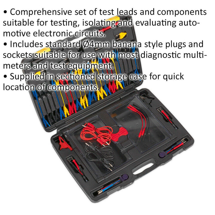 92 Piece Test Lead Set - 4mm Banana Plugs - Diagnostic Multimeter Test Lead Kit Loops
