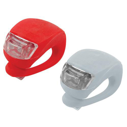 2 x Super Bright LED Clip On Cycle Bike Lights 3 Function White & Red Loops