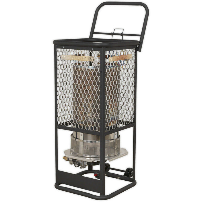 Industrial Propane Heater - 125000 Btu/Hr Space Warmer - Heavy Duty Frame Loops