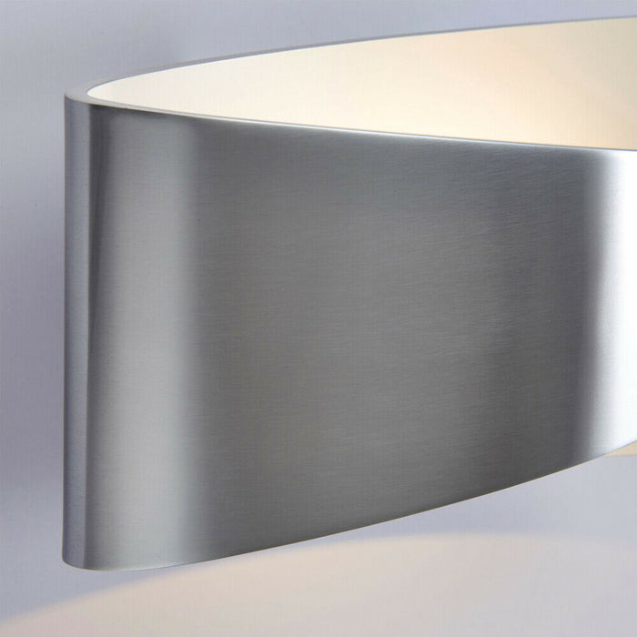 Wall Light Polished Aluminium & Matt White Paint 7.5W LED Bulb Included Loops