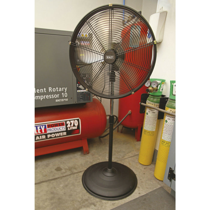 Industrial 20" Oscillating Pedestal Fan - 3 Speed - High Velocity - Guarded Loops