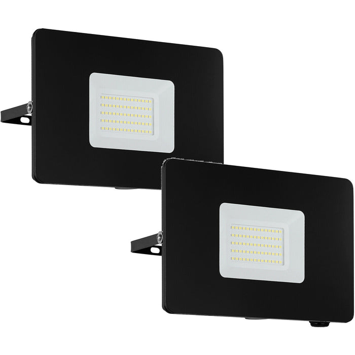 2 PACK IP65 Outdoor Wall Flood Light Black Adjustable 50W LED Porch Lamp Loops