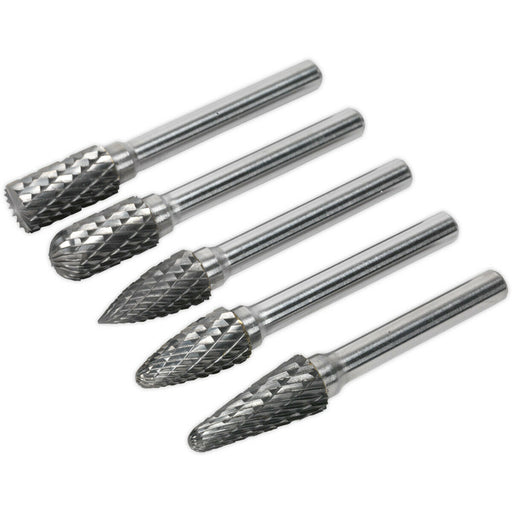 5 PACK - 10mm Tungsten Carbide Rotary Burr Bits Set - VARIOUS Cutting Heads Loops