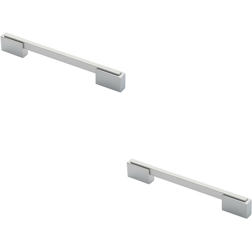 2x Thin Rectangular Bar with Recessed Plinths 160mm Centres Dual Chrome Loops