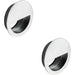 2x Circular Low Profile Recessed Flush Pull 90mm Diameter Bright Stainless Steel Loops