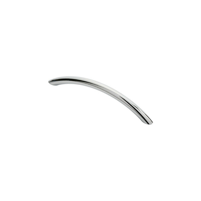Curved Bow Cabinet Pull Handle 153 x 10mm 128mm Fixing Centres Chrome Loops