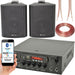 2x Black Bluetooth Wall Speaker System 110W Bar Restaurant Wireless Amp HiFi Kit