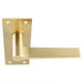 PAIR Flat Straight Handle on Slim Lock Backplate 150 x 50mm Antique Brass Loops