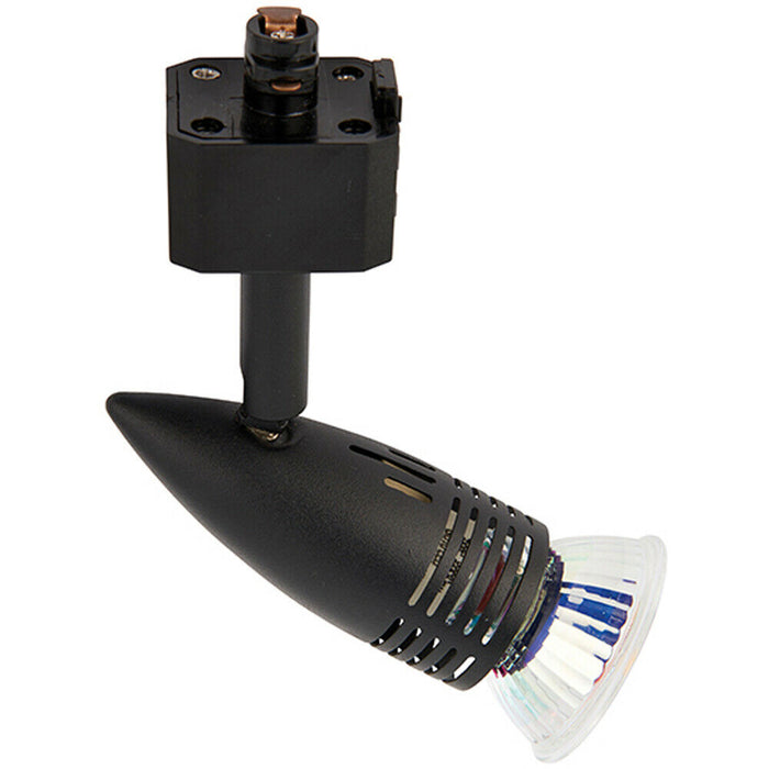 Adjustable Ceiling Track Spotlight Matt Black Single 7W Max GU10 Lamp Downlight Loops