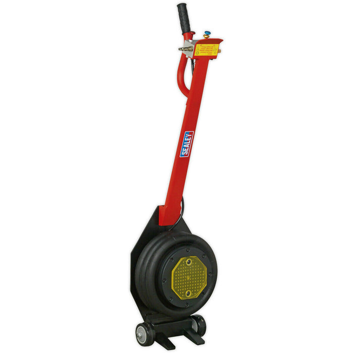 3 Tonne Air Operated Fast Jack - Three Stage Lift - Long Handle & Wheels Loops