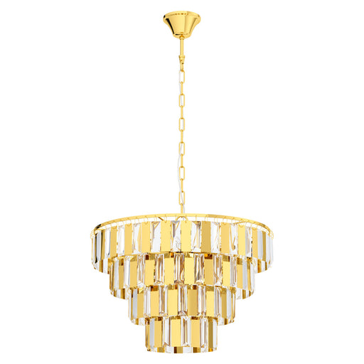 Pendant Ceiling Light Colour Brass Tiered Clear Crystals Bulb E14 7x40W Loops