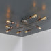 Semi Flush Ceiling Light - Aged Copper & Aged Pewter Plate - 8 x 40W E27 GLS Loops