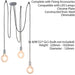 Multi Light Ceiling Pendant 3 Bulb Chrome Steel Industrial Adjustable Hang Hook Loops