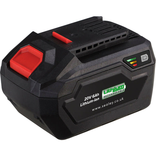 20V 6Ah Lithium-ion Power Tool Battery Pack - LED Level Indicator Loops