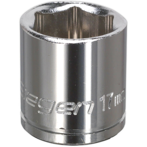 17mm Chrome Plated Drive Socket - 3/8" Square Drive - High Grade Carbon Steel Loops