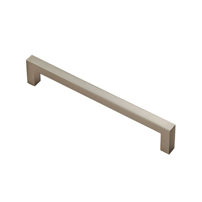 Square Block Pull Handle 170 x 10mm 160mm Fixing Centres Satin Nickel Loops