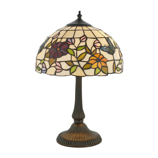 Small Tiffany Butterfly Table Light - Dark Bronze Finish - 2 x 40W E14 Golf Loops