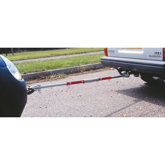 1.8m Tow Pole with Shock Spring - 2000kg Rolling Load Capacity - Vehicle Towing Loops