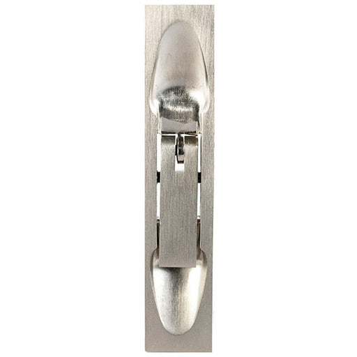Lever Action Flush Door Bolt with Flat Keep Plate 254 x 20mm Satin Nickel Loops