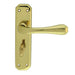 Door Handle & Bathroom Lock Pack Brass Smooth Flared Bar Thumb Turn Backplate Loops