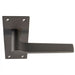 Door Handle & Latch Pack Matt Bronze Slim Rounded Lever Slim Latch Backplate Loops