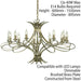 Eaves Hanging Ceiling Pendant Chandelier 12 Lamp Brushed Brass Curved Arm Light Loops