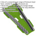 16x Reversible Spanner GREEN Sharks Teeth Tool Rack - Drawer Mount Management Loops