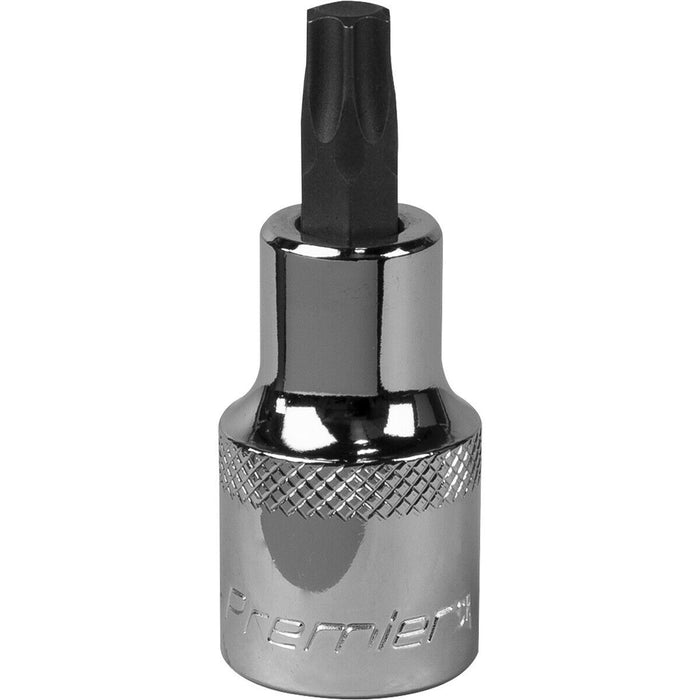 T45 TRX Star Socket Bit - 1/2" Square Drive - PREMIUM S2 Steel Head Knurled Grip Loops