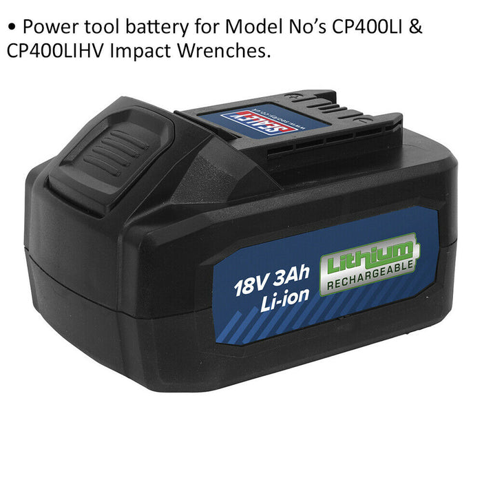 18V 3Ah Lithium-ion Power Tool Battery for ys03546 & ys03547 Impact Wrenches Loops