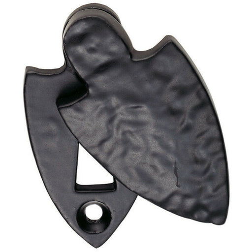 Shield Deisgn Antique Covered Escutcheon Lock Profile 58 x 32mm Black Antique Loops