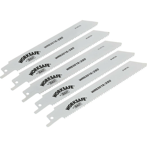 5 PACK 280mm Reciprocating Saw Blade - 10 TPI - Suitable for Iron Steel Pipes Loops
