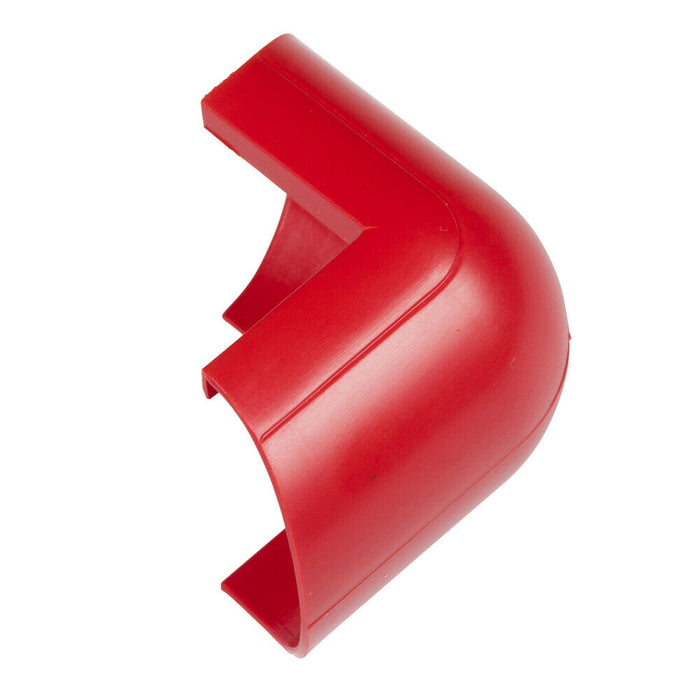 30mm x 15mm Red Clip Over External Bend Trunking Adapter 90 Degree Conduit Loops