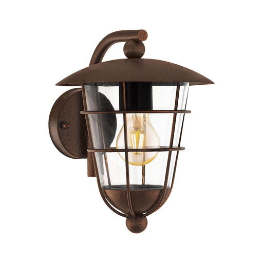 IP44 Outdoor Wall Light Brown Fisherman Lantern 1 x 60W E27 Bulb Porch Lamp Loops