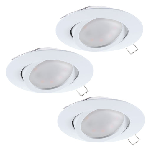 3 PACK Flush Ceiling Downlight White Aluminium Round Spotlight 5W GU10 Bulb Loops