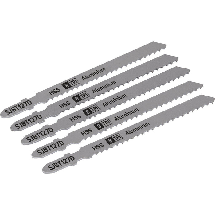 5 PACK - 100mm ALUMINIUM Jigsaw Blades - 8 TPI Milled & Wavy Teeth Precision Cut Loops