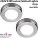 2x LED Kitchen Cabinet Spotlight 240V WARM WHITE Surface Flush Chrome Light Kit Loops