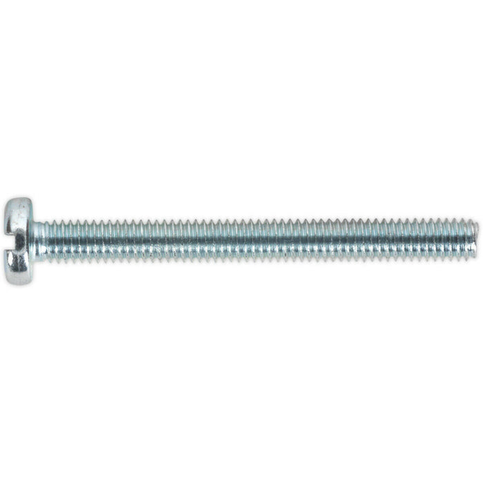 50 PACK Zinc Pan Head Slot Machine Screw - 0.7mm Pitch - M4 x 40mm - DIN 85 Loops