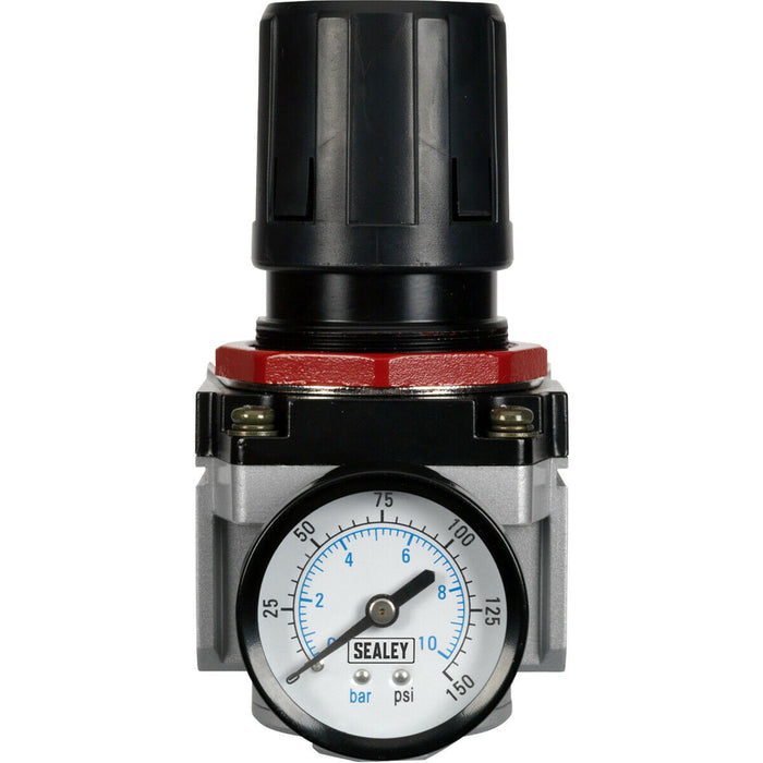 High flow Air Supply Regulator - 210cfm Max Airflow - 1/2" BSP - Wall Bracket Loops