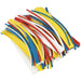 100 Piece Mixed Colour Heat Shrink Tubing Assortment - 200mm Length - Thin Wall Loops