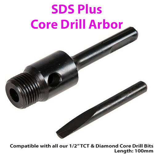 100mm SDS Hex Core Drill Arbor Bit Fits ½" BSP TCT & Diamond Core Drill Loops