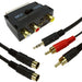 5M PC Laptop To TV Cable Kit S Video & 3.5mm Audio To 2 RCA Phono & Scart Lead Loops