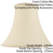 12" Round Bell Handmade Lamp Shade Cream Fabric Classic Table Light Bulb Cover Loops