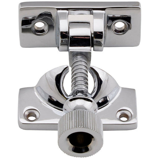 Brighton Pattern Sprung Sash Fastener 60 x 25mm Fixing Plate Polished Chrome Loops