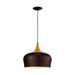 Pendant Ceiling Light Brown with Cream Inner Coloured Steel Bulb E27 1x60W Loops