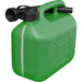 5 Litre Plastic Fuel Can -  Safety Screw Lock Cap - Flexible Spout - Green Loops